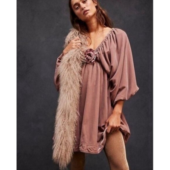 Free People Portia Velvet Mini Dress - Picture 1 of 10